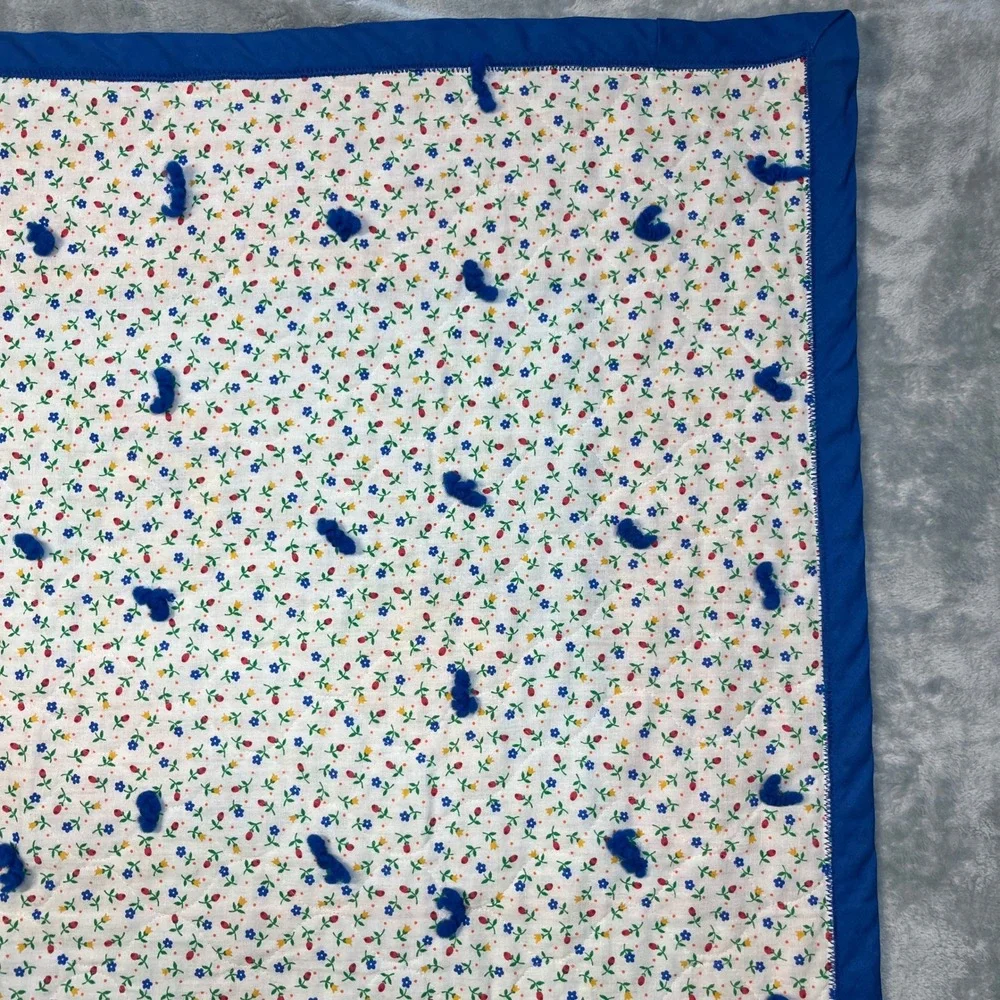 Handmade Baby Quilt Infant Multicolor Circus Teddy Bear Clown Polka Dot Patch